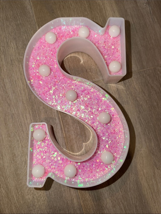 Other - Pink Glitter Letter S Party Light - Home Party Supplies